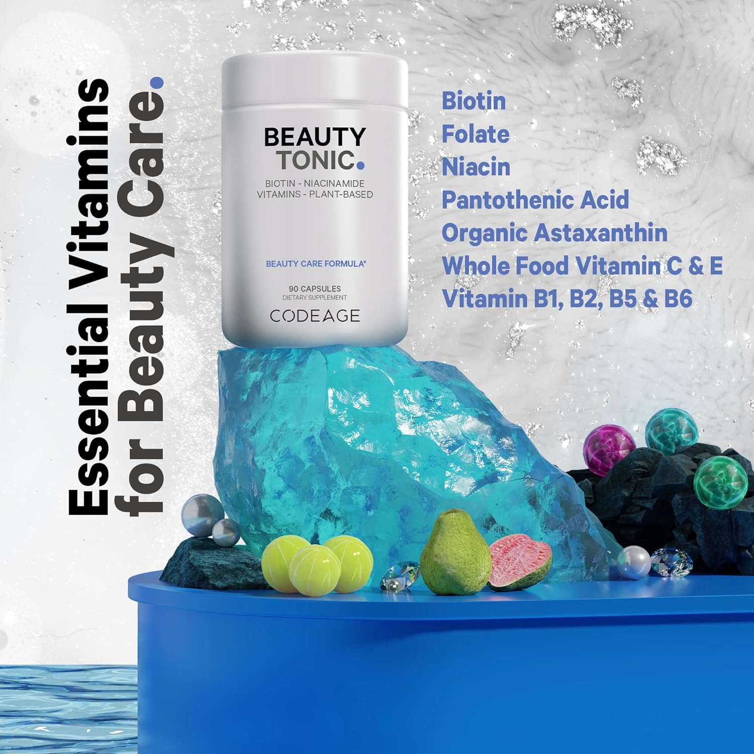 Codeage Biotin Supplement with Vitamin C, Vitamin E, Vitamin B6, Niaci