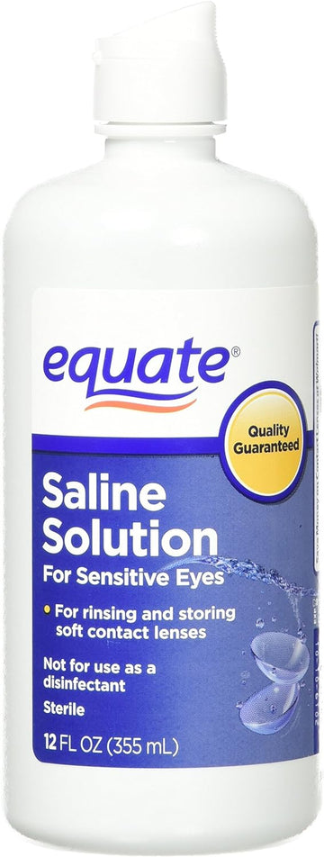 Equate Contact Lens Saline Solution For Sensitive Eyes, Twin Pack, 12