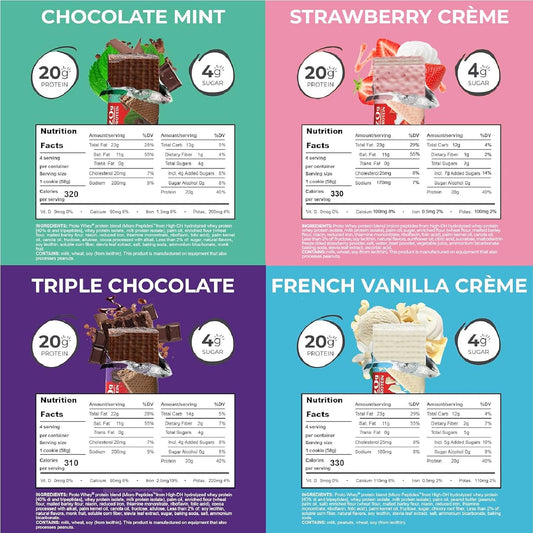 Power Crunch Pro Protein Wafer Bars, Variety Pack, In 4 Flavors 2.0 Ou2.65 Pounds