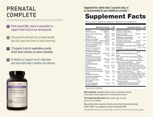 Naturewise Prenatal Whole Food Multivitamin For Women | Folate, Vegeta