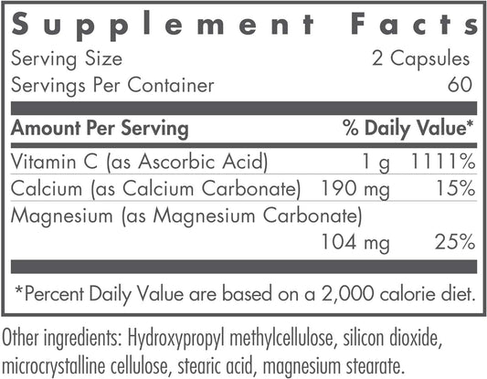 Nutricology Buffered Vitamin C Vegicaps, 120-Ounce