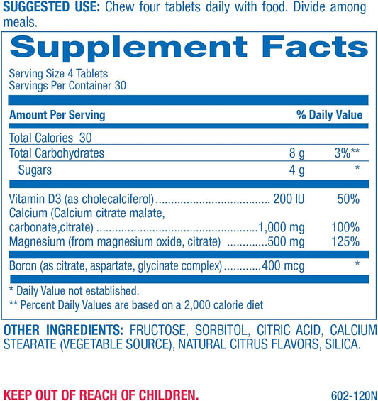 Chewable Calcium Supplement 1000Mg - 120 Vegetarian Tablets With Vitam