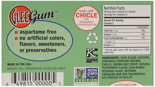Glee Gum Peppermint Gum - 16 Count (Pack Of 2)