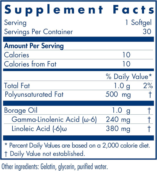 Allergy Research Group - Gla Borage Oil - High Potency Gamma-Linolenic