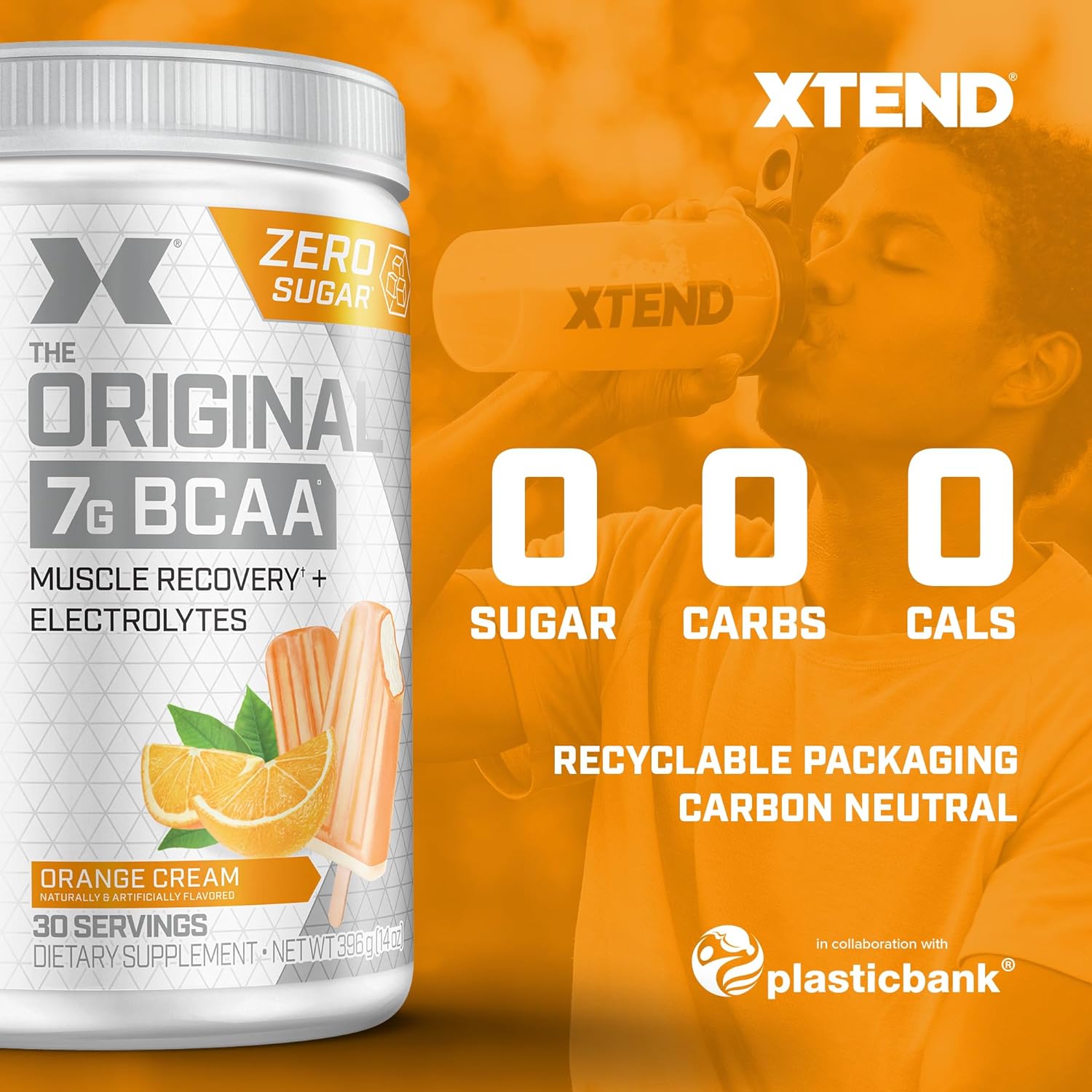 XTEND Original BCAA Powder Orange Cream | Sugar Free Post Workout Musc