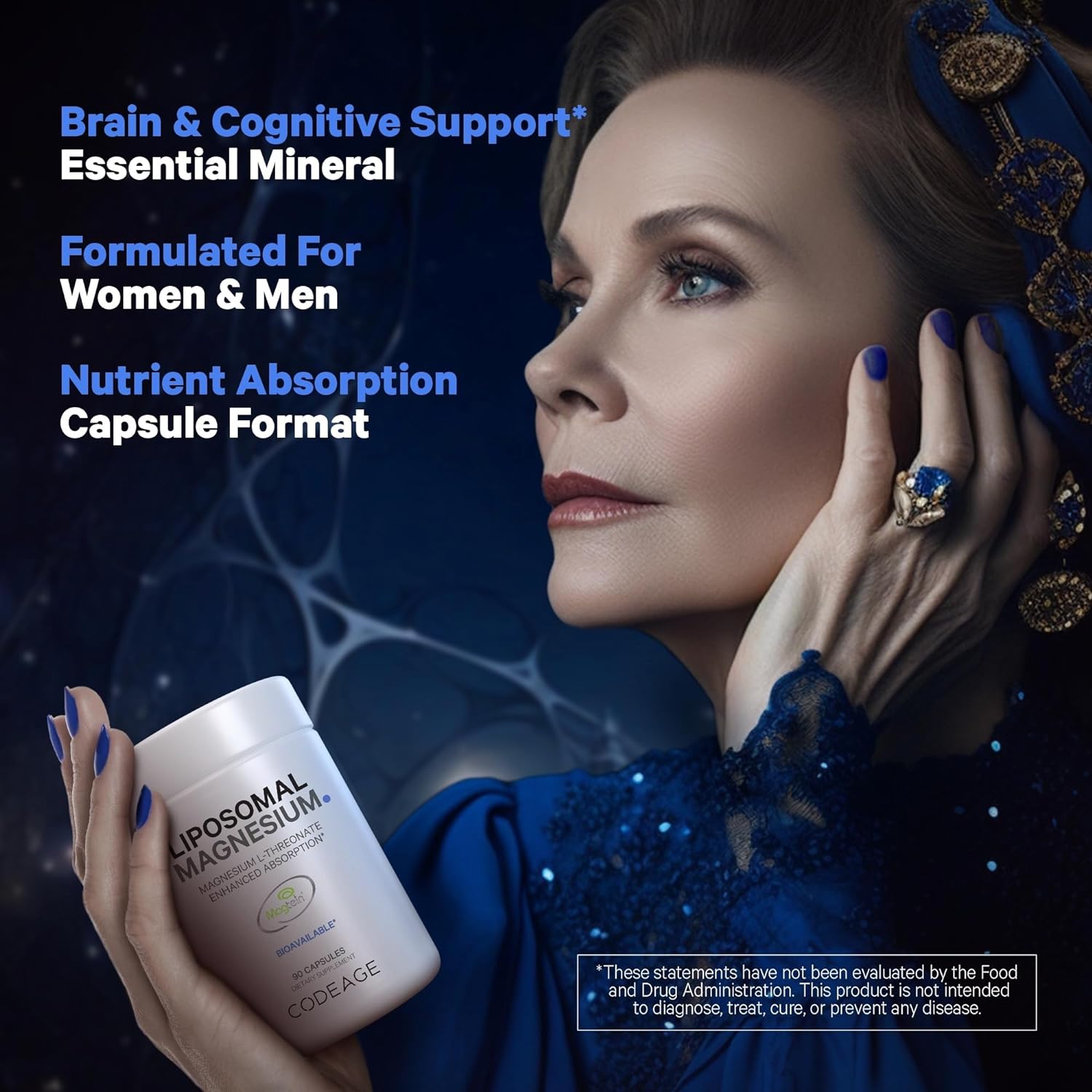 Codeage Liposomal Magnesium L-Threonate Supplement, Patented Magtein M