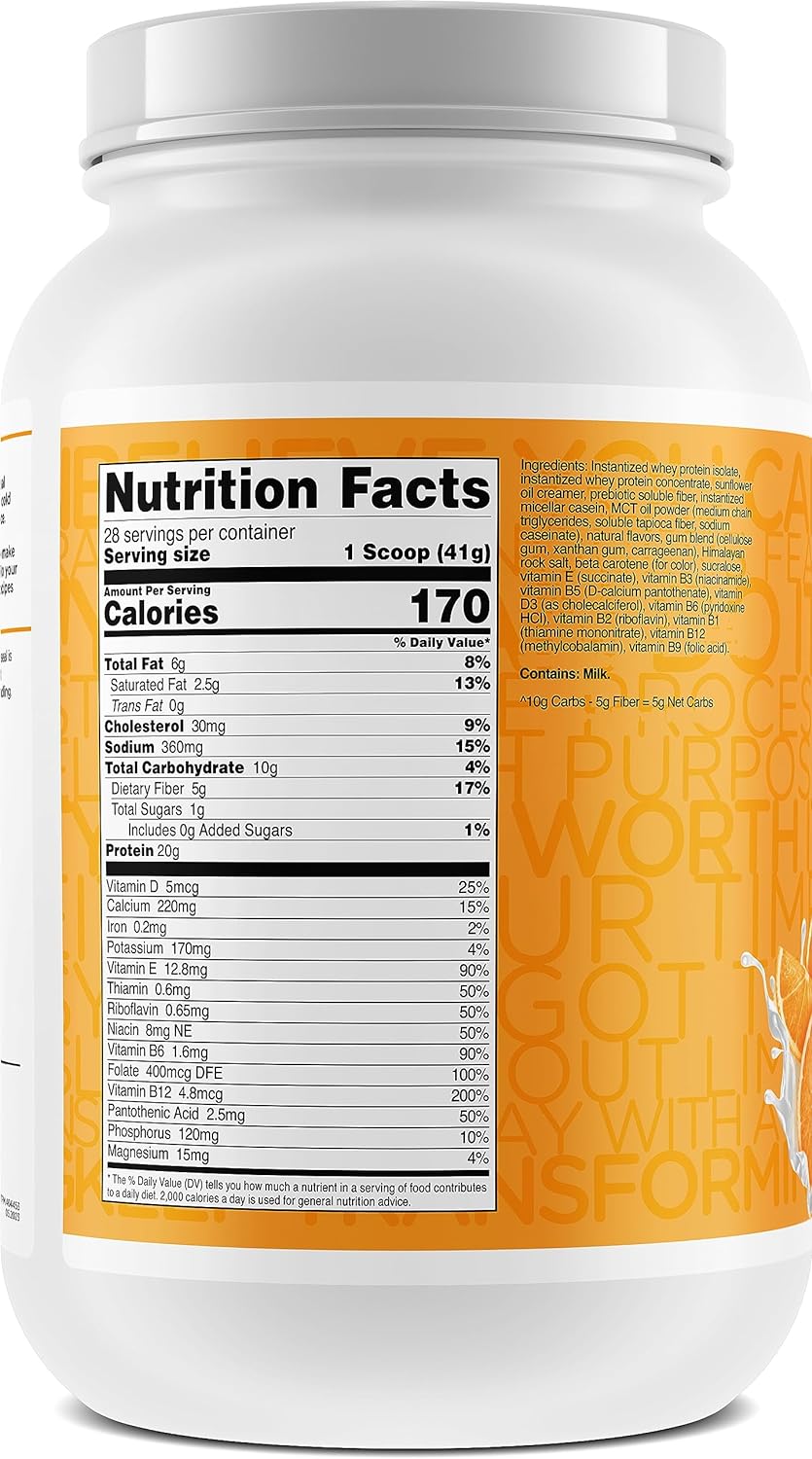 TransformHQ Meal Replacement Shake Powder 28 Servings (Orange Cream) -