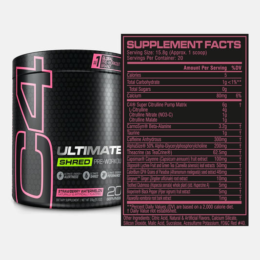 Cellucor C4 Ultimate Shred Pre Workout Powder For Men & Women, Weight