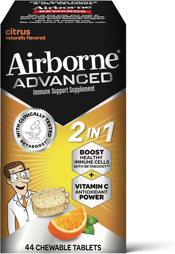 Airborne 500Mg Vitamin C Chewable Tablets With Betaboost, Boosts Healt