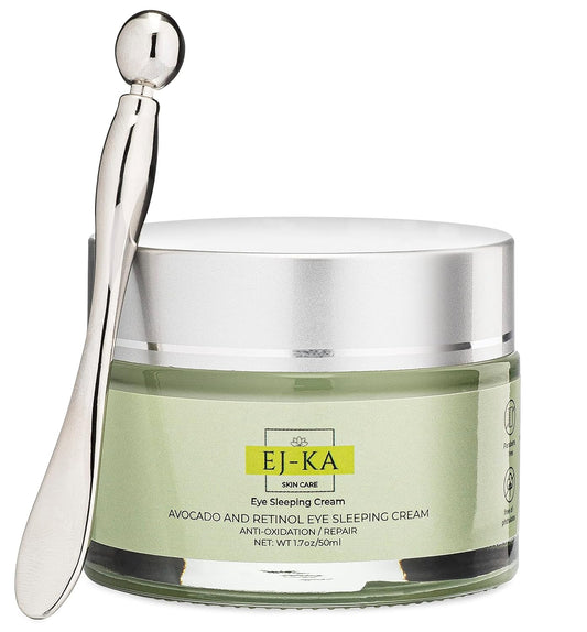 EJ-KA Retinol Eye Cream for Women and Men - Eye Cream for Dark Circle and Puffiness - Under Eye Cream and Eye Roller for Rapid Wrinkle Repair - Dark Circle Under Eye Treatment and Anti Aging