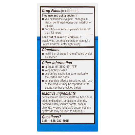 Equate: Sterile Artificial Tears Lubricant Eye Drops, .5 Fl Oz
