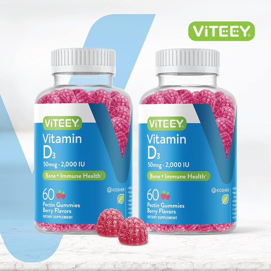 Vitamin D3 Gummies 2000 Iu 50Mcg Regular Strength Vit D Chewable, Supports Bone Health Support, Joint Muscle Health, Imm