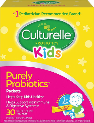 Culturelle Kids Daily Probiotic Supplement - Helps Support A Healthy Immune & Digestive System* - #1 Pediatrician Recommended Brand - For Age 3+ - 30 Single Packets