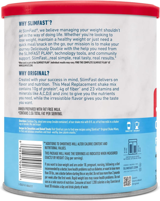 Slimfast Meal Replacement Powder, Original French Vanilla, Weight Loss Shake Mix, 10G Of Protein, 14 Servings (Packaging