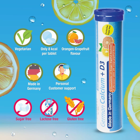 Calcium + Vitamin D3-24 X 20 Effervescent Tablets - Orange-Grapefruit 0.5 Grams