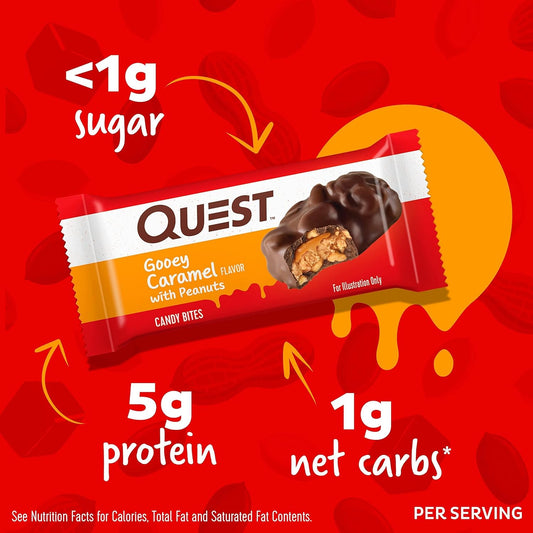 Quest Nutrition Gooey Caramel Candy Bites, 0.74 Oz - 8 Count (Pack Of 1.11 Pounds