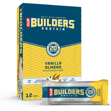 Clif Builders - Vanilla Almond Flavor - Protein Bars - Gluten-Free - N