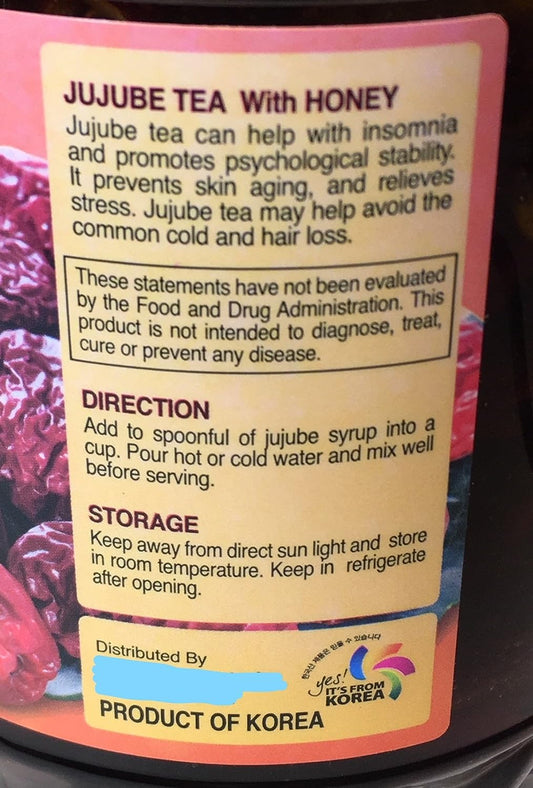 Haioreum Jujube Tea With Honey - Energize With Korean Sweet Jujube - Product Of Korea