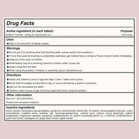 Tidalove Smile More Toothpaste Tablets with uoride, Anti-Cavity, Vegan, Zero Waste, Eco-Friendly, Travel Friendly, 1 Month Supply Refill (62 Tablets) (Spicy Sweet Cinnamon)