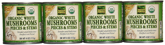 Native Forest Organic Mushrooms Pieces & Stems  Canned Mushrooms, Low6.44 Pounds