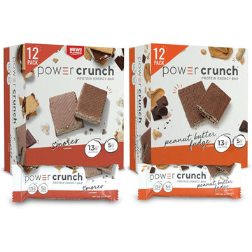 Power Crunch Protein Bars, High Protein Snacks With Delicious Taste,2 Flavors Each 12 Pack (12*12)