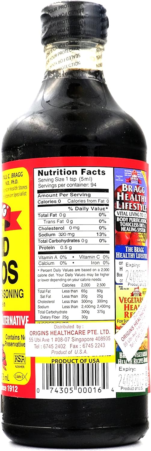 Liquid Aminos 16 oz. 16 Ounces : Fruit Vinegars : Grocery &