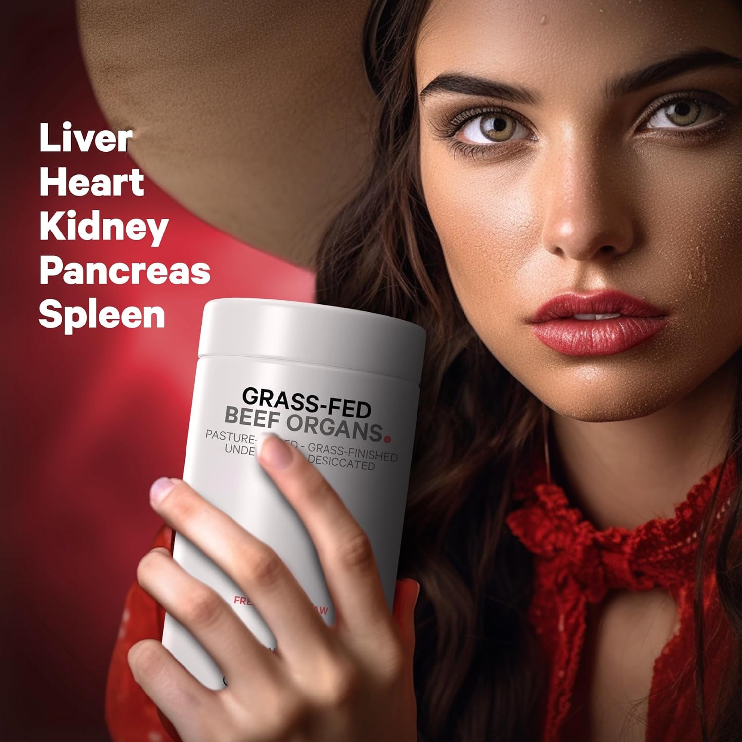Codeage Grass Fed Beef Organs Supplement โ Glandulars Supplements - Fr