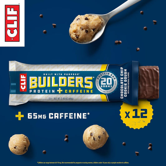 Clif Builders + Caffeine - Chocolate Chip Cookie Dough Flavor - Protei1.95 Pounds
