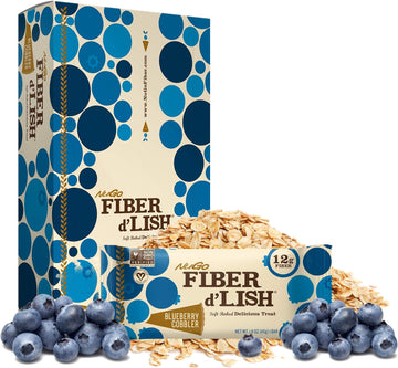 Nugo Fiber D'Lish Blueberry Cobbler, 12G High Fiber, Vegan, 150 Calori1.76 Ounces