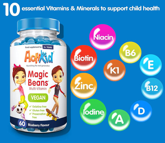 Actikid Magic Beans | Kids Vitamins | Kids Multivitamin 60X | Children127 Grams