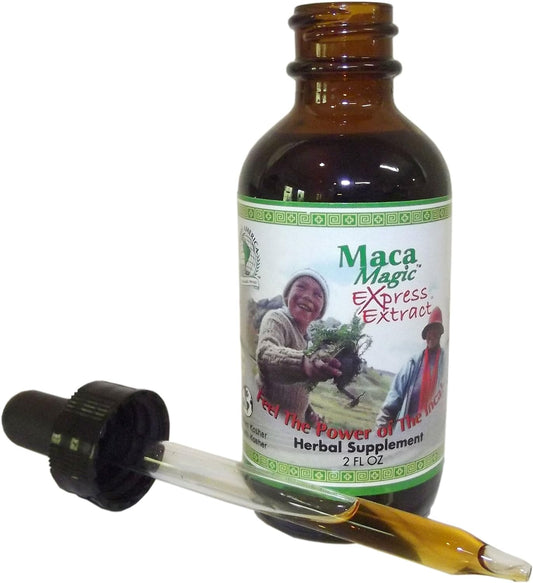 Maca Magic Express Energy Maca Extract Drink Supplement In Glass Bottl