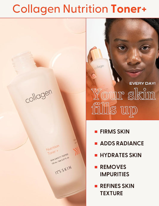 It'S Skin Collagen Nutrition Toner, Anti-Wrinkle Face Toner With Marine Collagen, Firming & Revitalizing, Texture Refining Ph Balancing & Nourishing Toner, 5.07 .