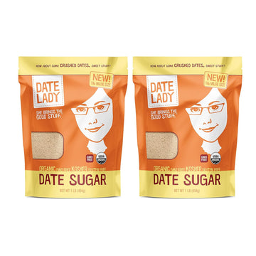 Organic Date Sugar, 1 Lb | 100% Whole Food | Vegan, Paleo, Gluten-Free & Kosher | 100% Ground Dates | Sugar Substitute And Alternative Sweetener For Baking | Will Not Dissolve In Your Coffee (2 Bags)