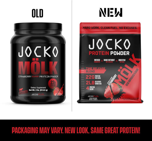 Jocko MLk Whey Protein Powder (Strawberry) - Keto, Probiotics, Grass