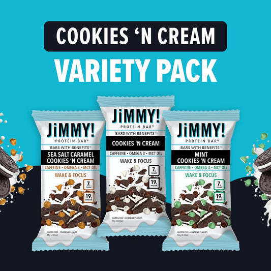 Jimmybar Jimmy! Variety Cookies N' Cream 15Pk (Contains 5 Bars Each W&2.25 Pounds