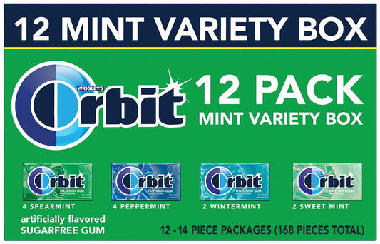 Orbit Sugarfree Gum, Mint Variety Box, 12 Count Of 14 Piece Packs