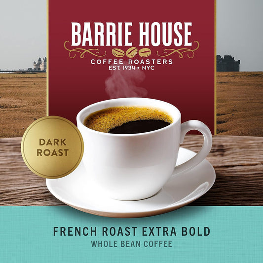 Barrie House French Roast Extra Bold Whole Bean Coffee | Premium Coffee | Dark Roast | Intensely Bold And Flavorful | Bag | 100% Arabica Coffee Beans