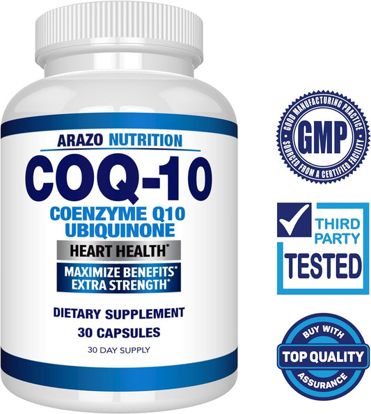 Arazo Nutrition Coq10 Ubiquinone Coenzyme Q10-200Mg Maximum Strength N