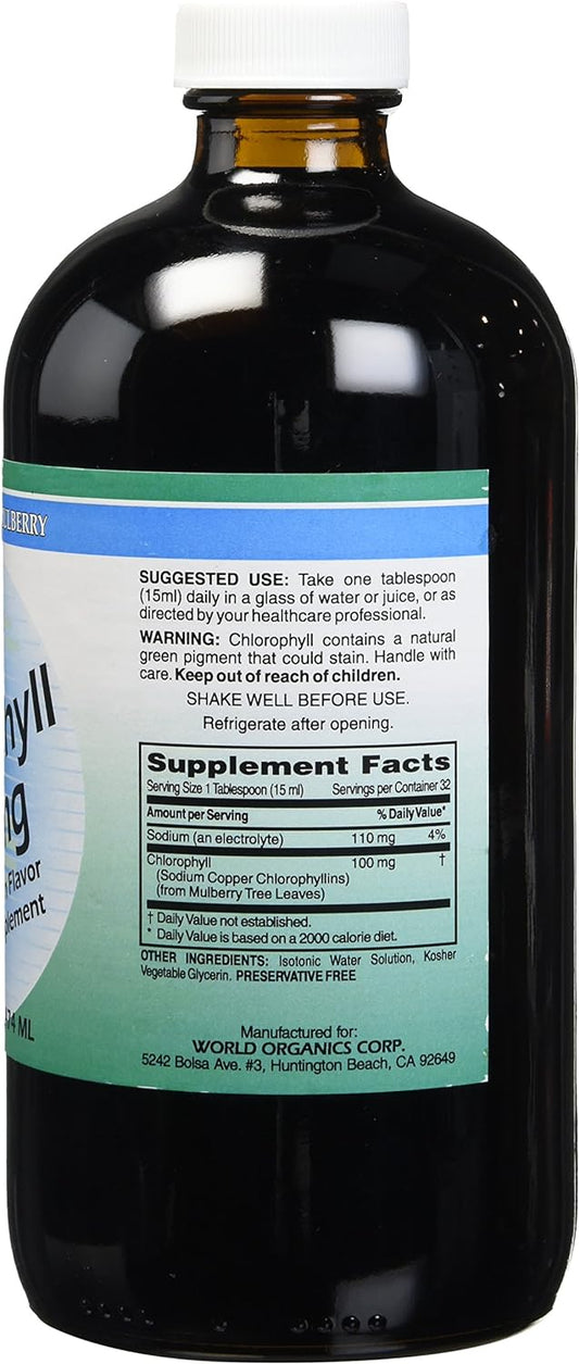World Organic Liquid Chlorophyll 100Mg Mullberry, 0.02 Pound