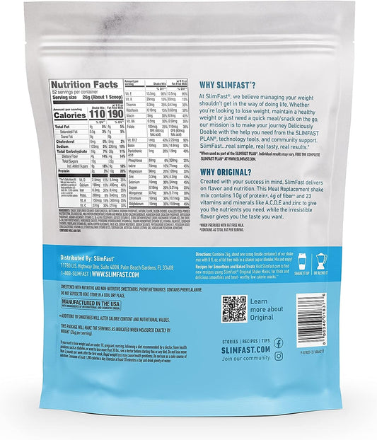 Slimfast Meal Replacement Powder, Original Rich Chocolate Royale, Shake Mix, 10G Of Protein, 52 Servings (Packaging May