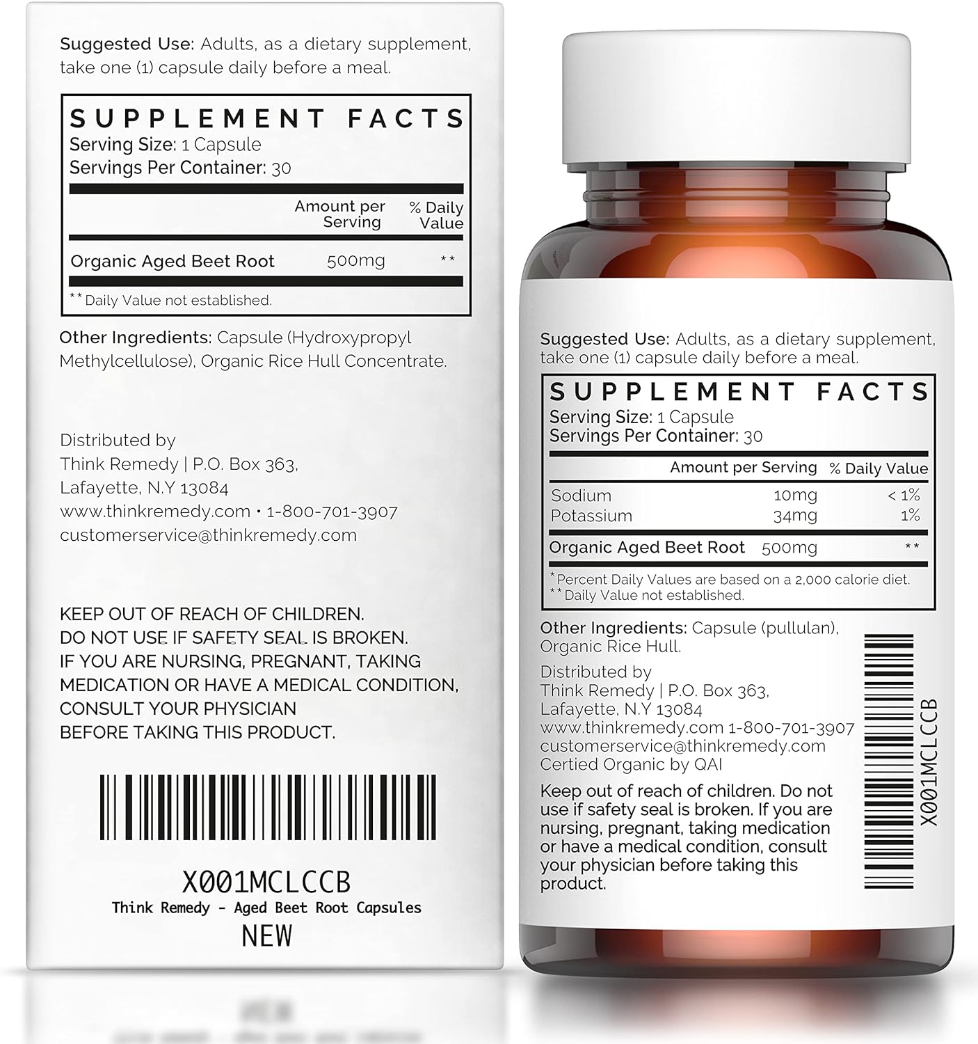 Think Remedy Aged Beet Root Capsules - Beet Pills for Stami