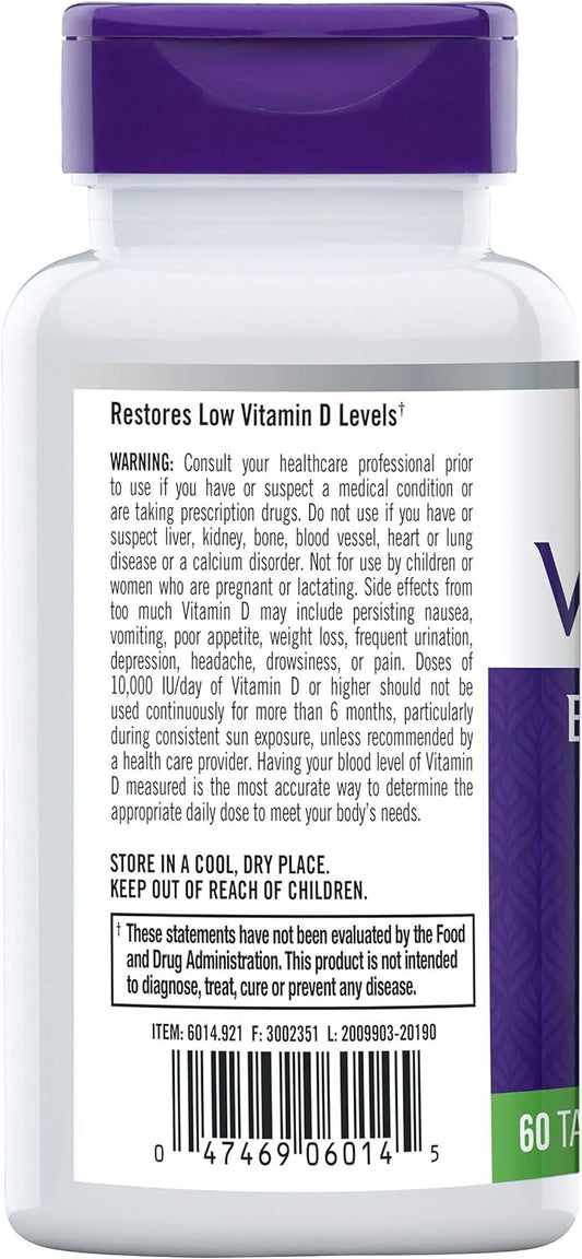 Natrol Vitamin D3 10,000 Iu Tablets, Support Your Immune Health, 60 Co
