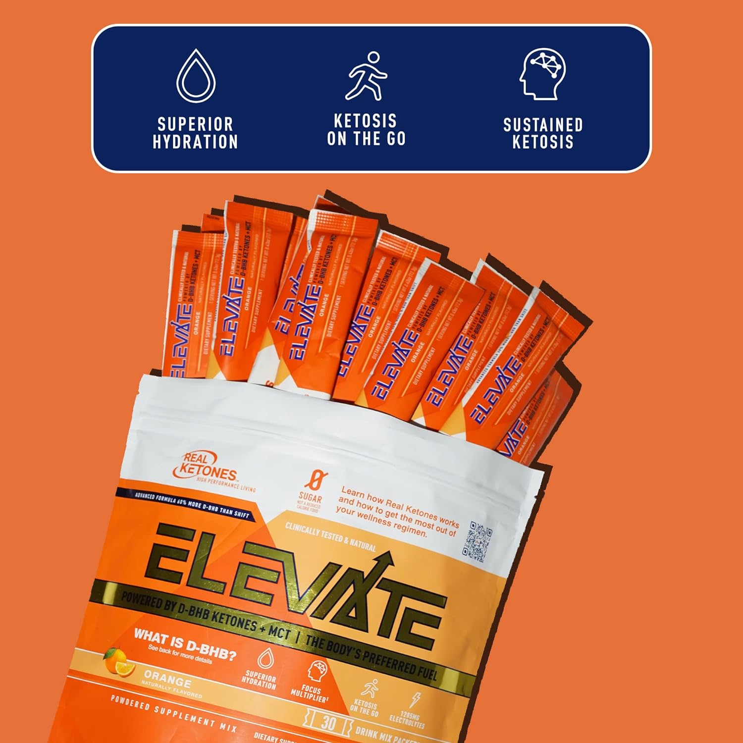 MCT & BHB Exogenous Ketones Drink Mix Packets - Real Ketones Elevate K