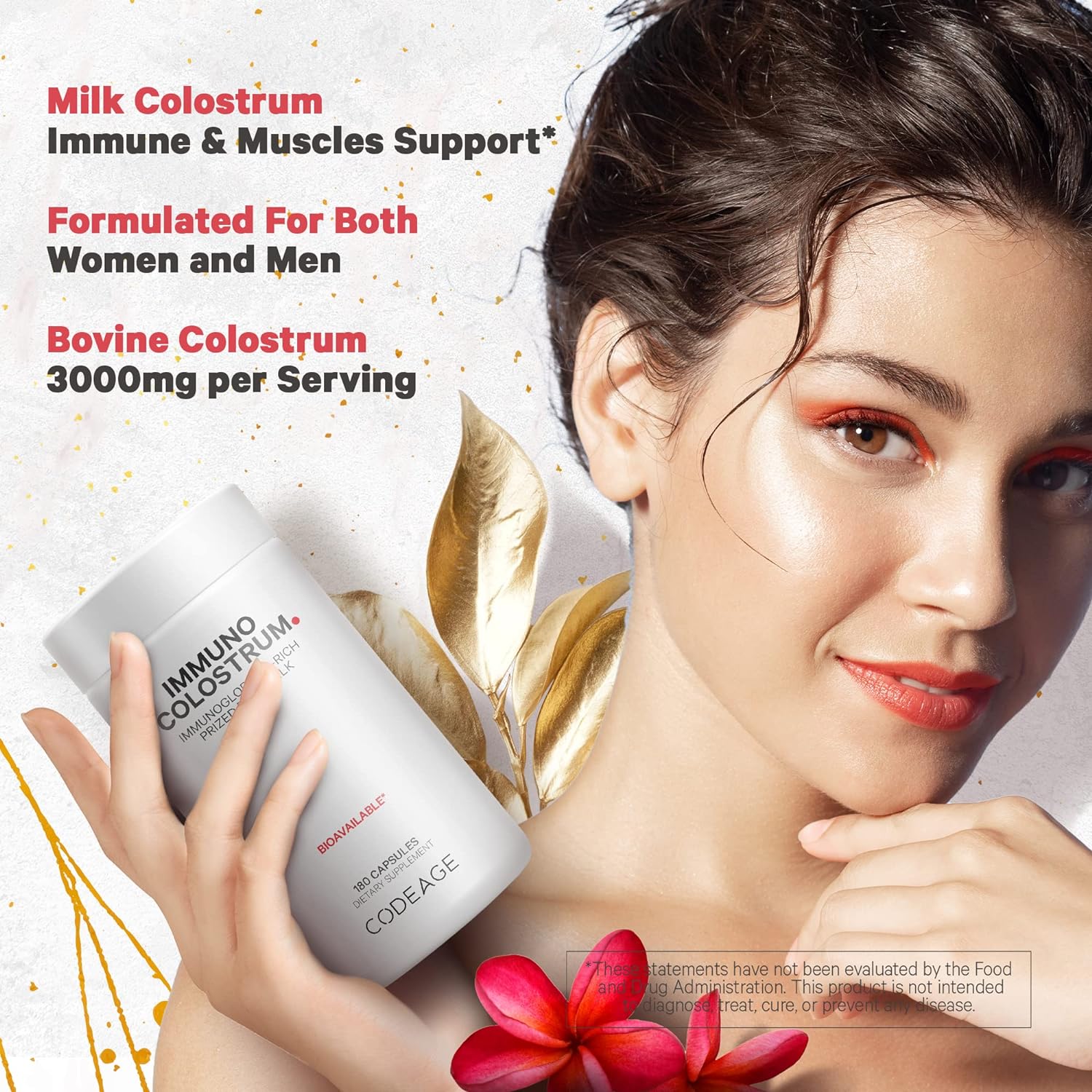 Codeage Colostrum Supplement, Grass-Fed Colostrum Prized First Milk Po