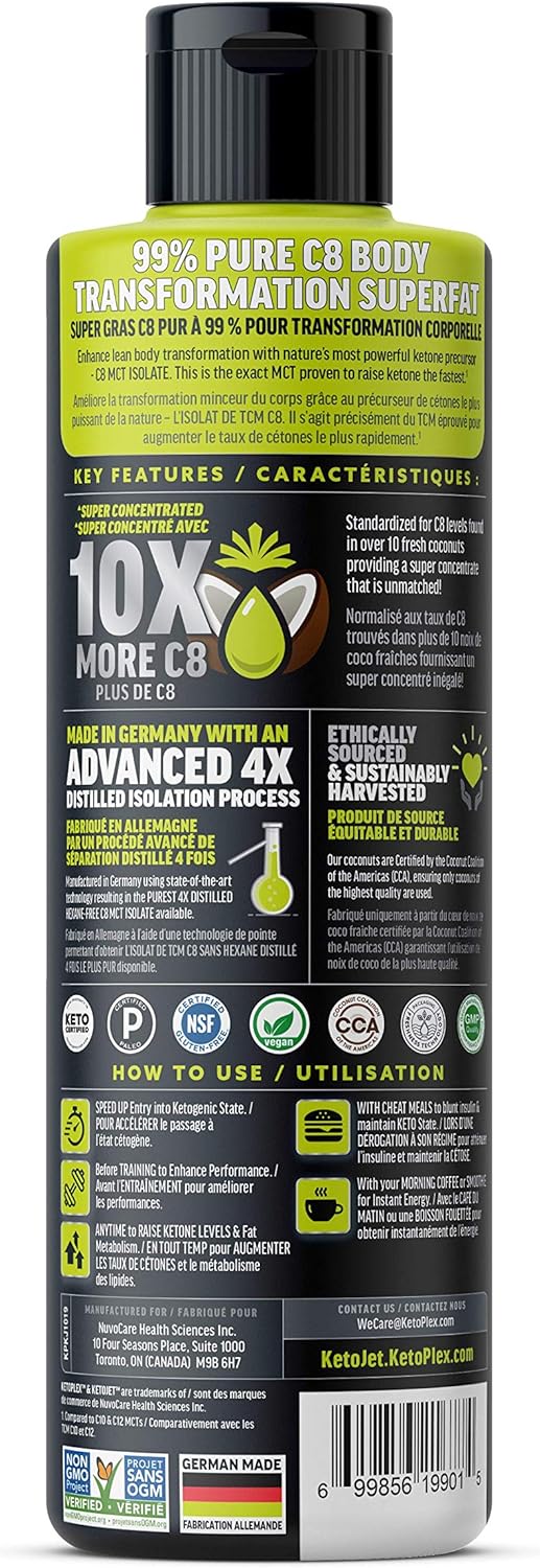 Ketoplex Ketojet C8 Mct Isolate Oil, 473 Ml9.6 Ounces