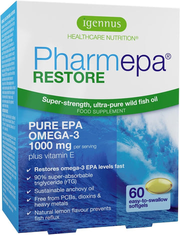 Pharmepa Restore, 1000mg Pure EPA Omega-3 Fish Oil, High Absorption rT49 Grams