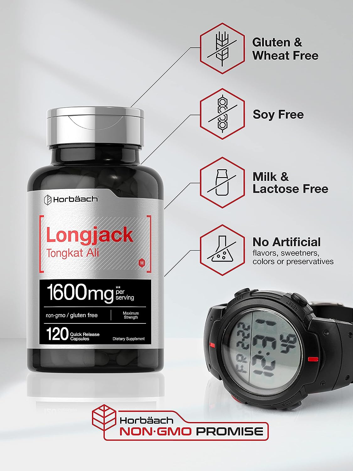 Longjack Tongkat Ali 1600 mg | 120 Capsules | Longifolia Ro