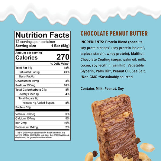 Jimmy! Protein Bar, Chocolate Peanut Butter, 12 Count - Energy Bar Wit0.63 Ounces