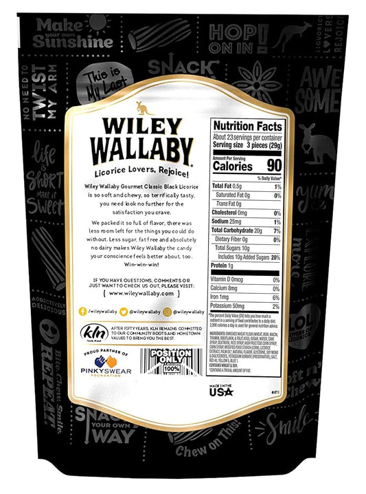 Kenny'S Wiley Wallaby Gourmet Licorice, Black, 24 Ounce