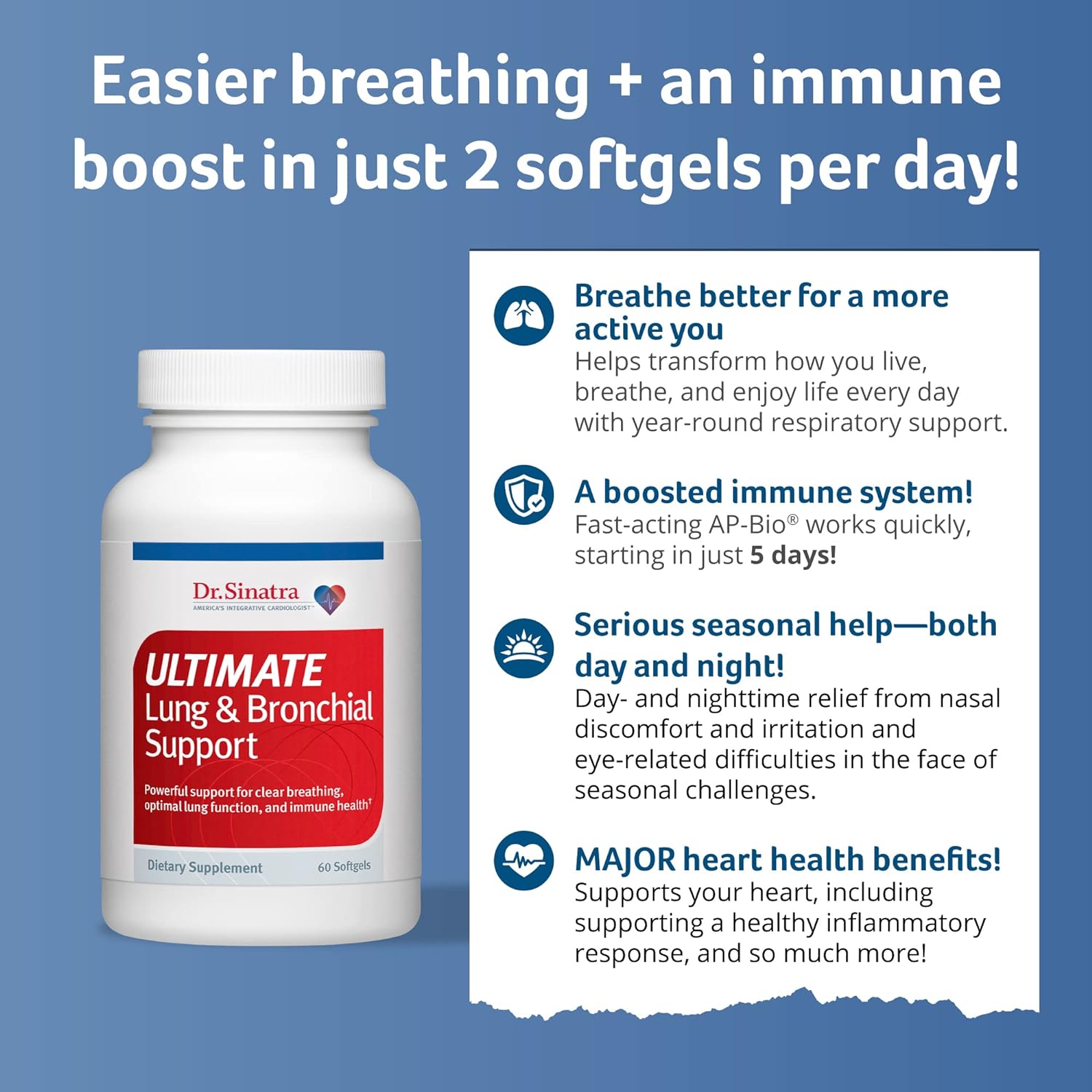 Dr. Sinatra Ultimate Lung & Bronchial Support Supplement for Lung Heal